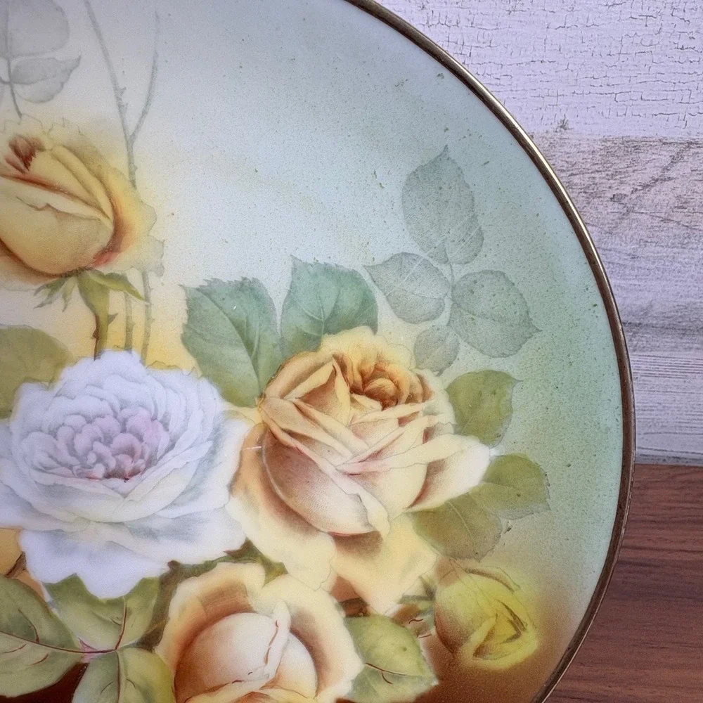 Antique Bavarian Germany 1915 Tirschenreuth‎ Porcelain Dinner Plate Signed 8.5